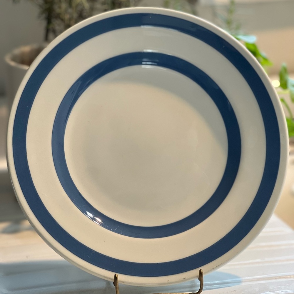 Vintage Ironstone Staffordshire England Dinner Plate Blue
